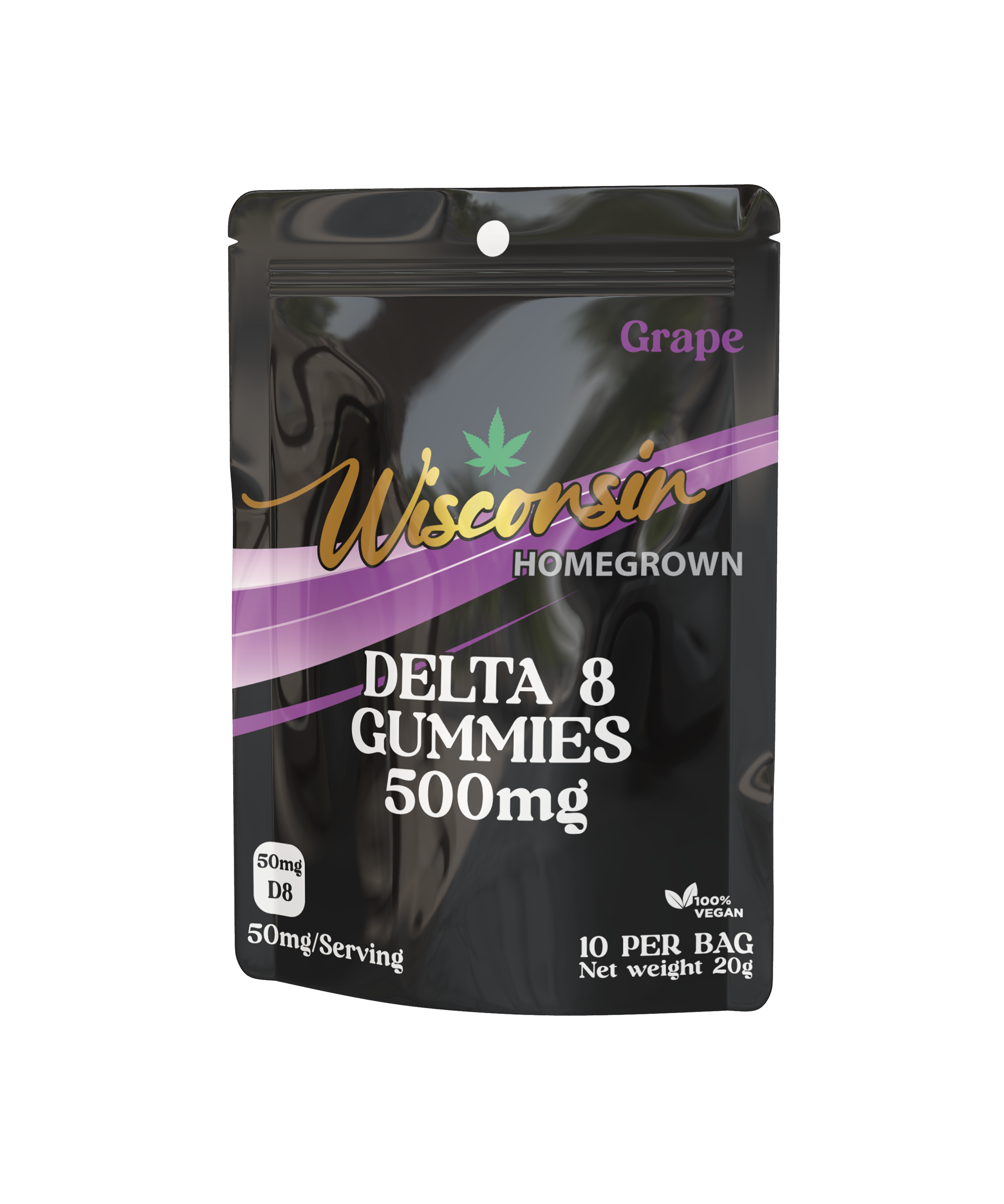 Delta 8 Grape Gummies 10ct (50mg each)