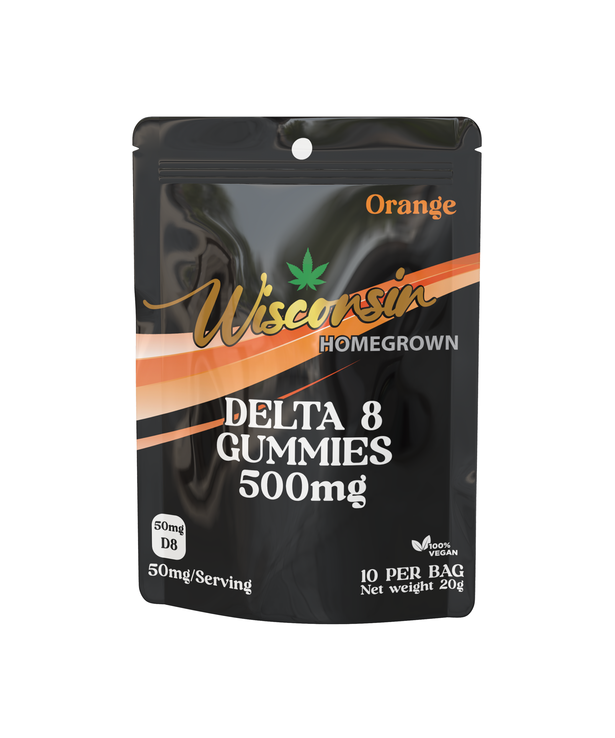 Delta 8 Orange Gummies 10ct (50mg each)